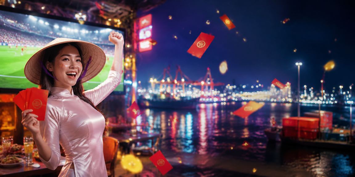 Người dùng Hải Phòng mặc áo nón lá nhận phong bì đỏ bonus khi nạp tiền lần đầu