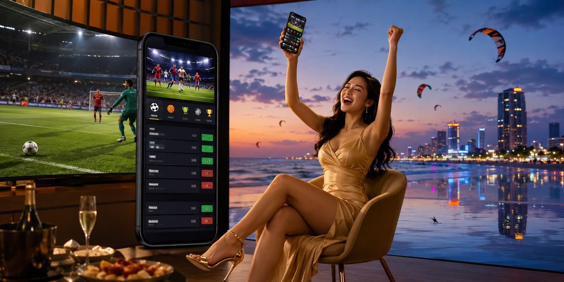 Người dùng tại Mũi Né theo dõi kết quả thể thao và nhận bonus cược thể thao trên điện thoại